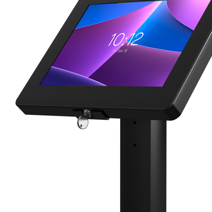 Thin Profile Graphic Sign Floor Stand with Security Enclosure for 9.7-11" Tablets