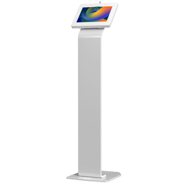 Premium Locking Floor Stand Kiosk (White)