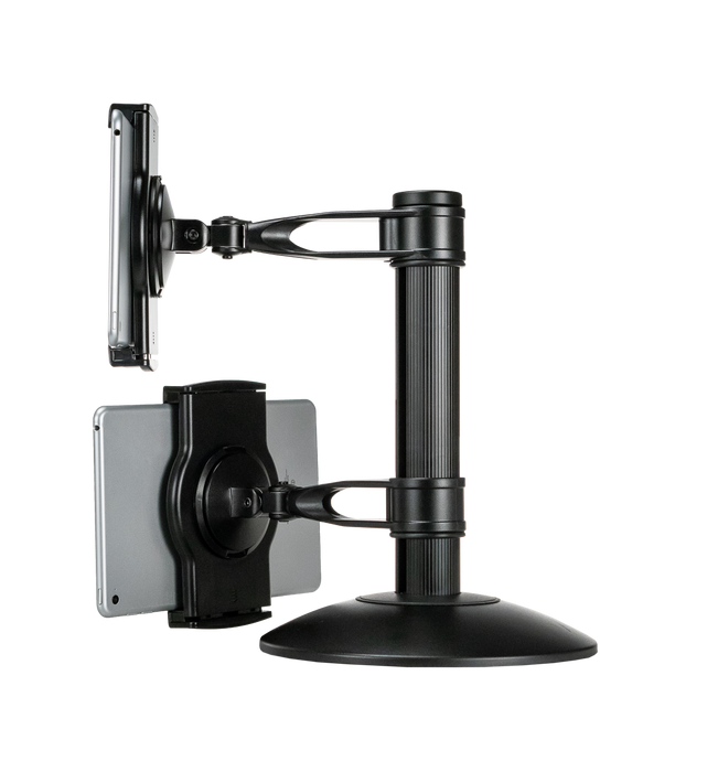 Quick-Connect Dual Tablet Mount with Height-Adjustable Arms
