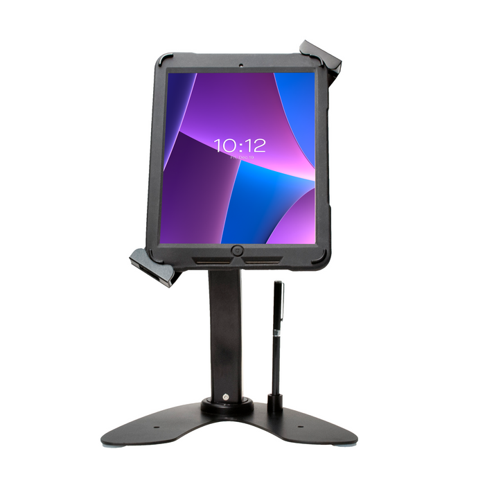 Universal Dual Security Kiosk with Locking Holder and Anti-Theft Cable for 7-13 Inch Tablets