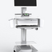 Rolling Medical Cart with Height-Adjustable VESA Mounting Bracket and Keyboard and Mouse Tray