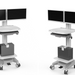 Rolling Medical Cart with Height-Adjustable VESA Mounting Bracket and Keyboard and Mouse Tray