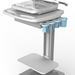 Rolling Medical Cart with Height-Adjustable VESA Mounting Bracket and Keyboard and Mouse Tray