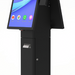 Dual Screen Self-Service Kiosk Floor Stand with Printer Bay and Device Storage