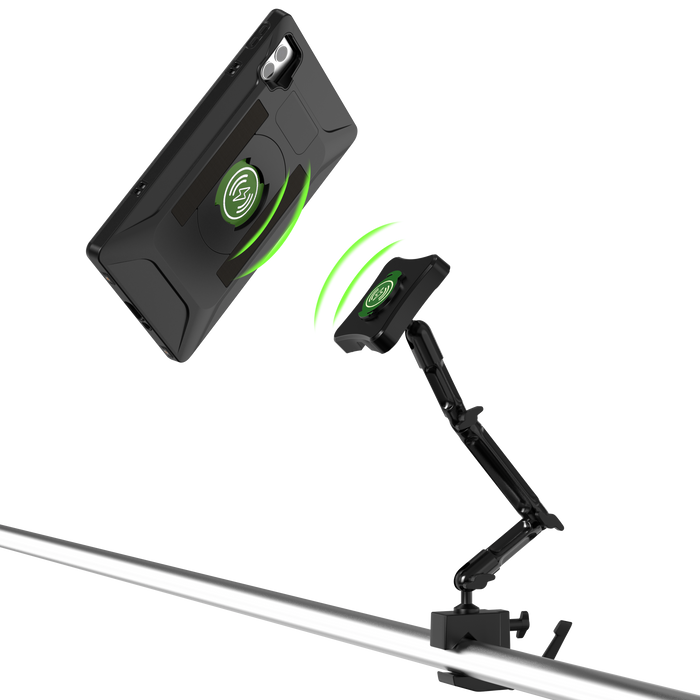 VersaGuard Twist Lock I11 Induction Case and Dock with Flex Desk Clamp Mount
