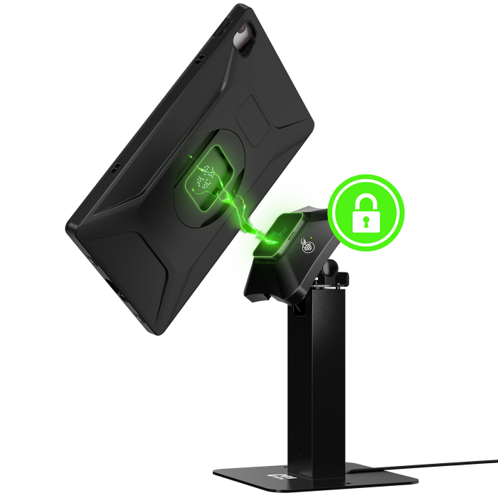 Rotating Sleek Desk Mount with VersaGuard Smart Lock Charging Dock and Case